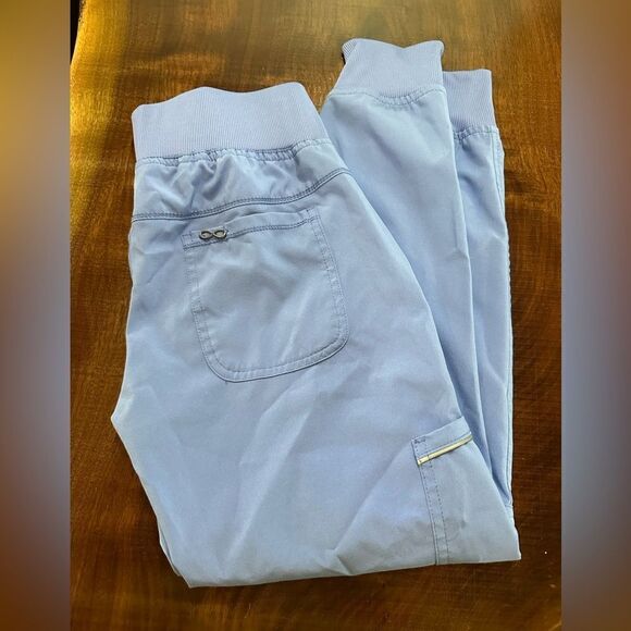 Infinity by Cherokee Scrub Jogger Pants CIP Ciel Blue XXS petite - Picture 3 of 6